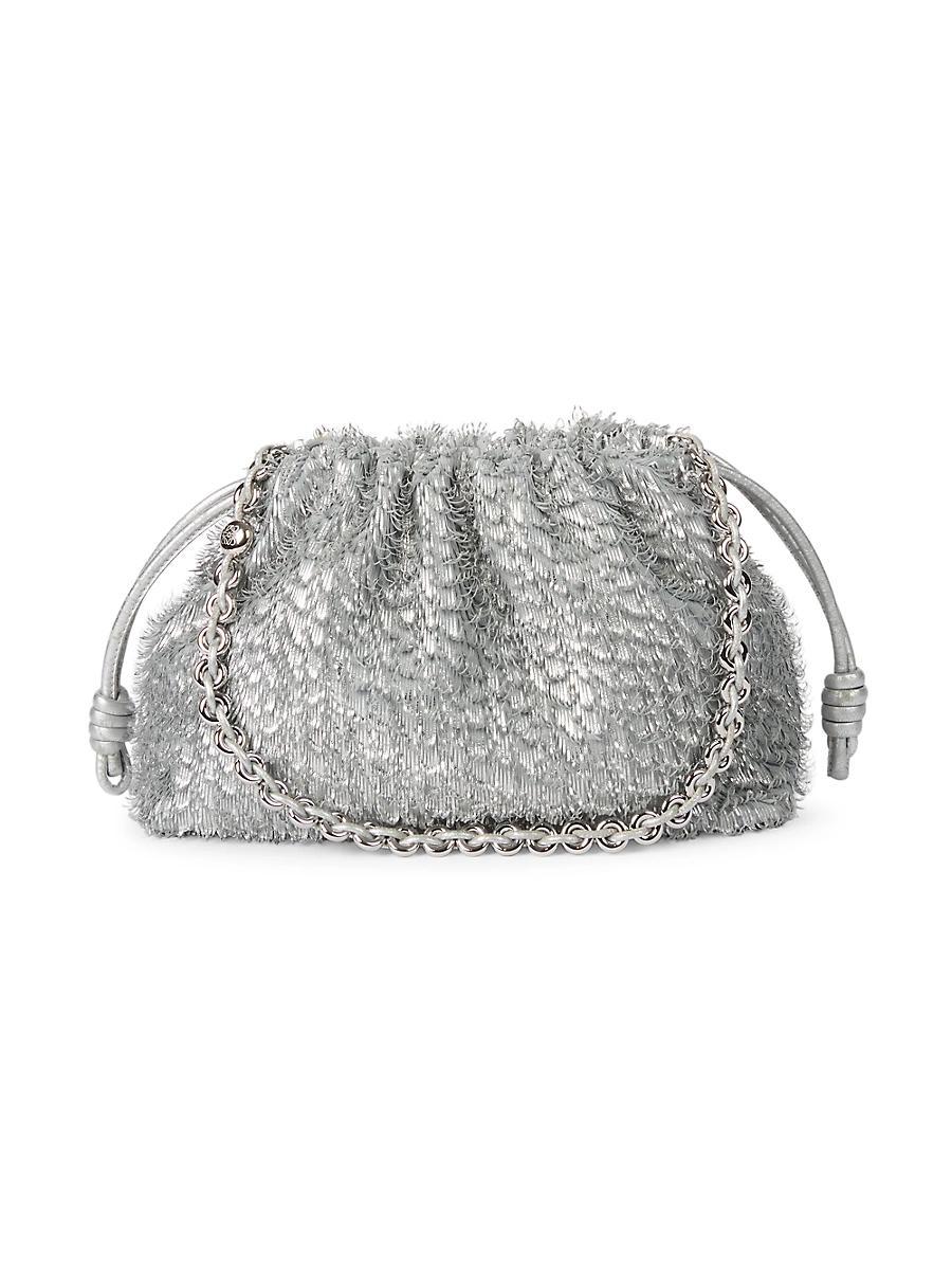 Womens Flamenco Metallic Fringed Leather Shoulder Bag Product Image