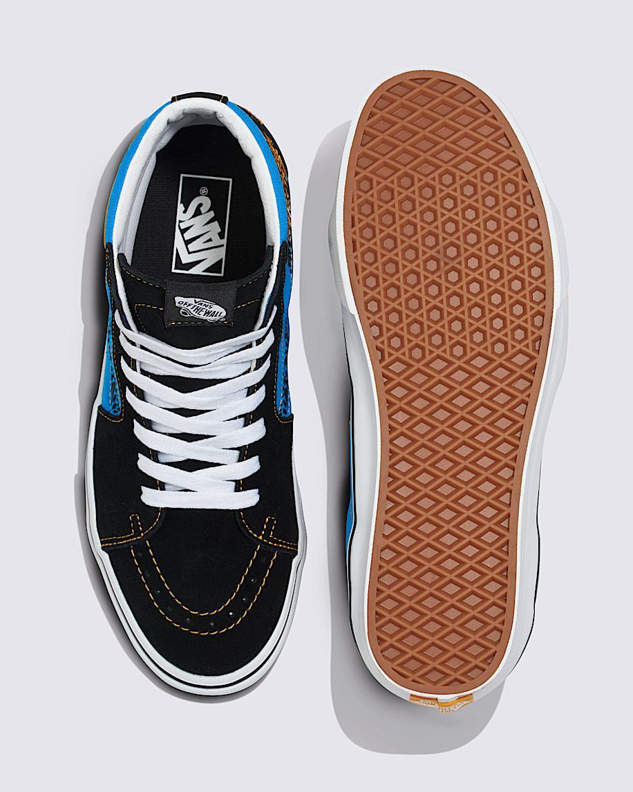 Dia De Muertos Sk8-Hi Shoe in Black / Blue| Vans US Product Image