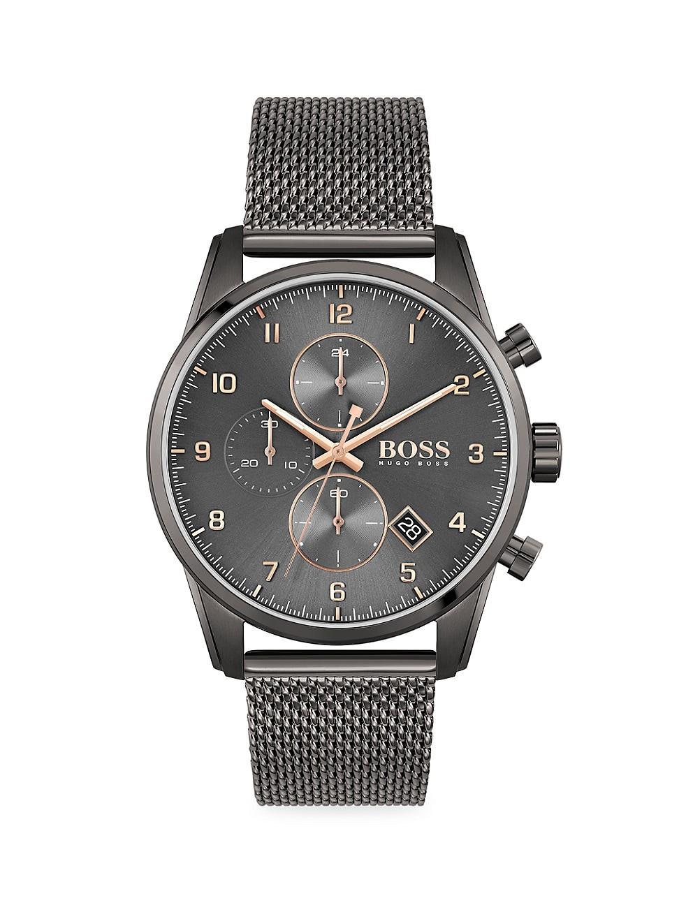Hugo Boss Skyliner Grey Mesh Bracelet Watch Product Image
