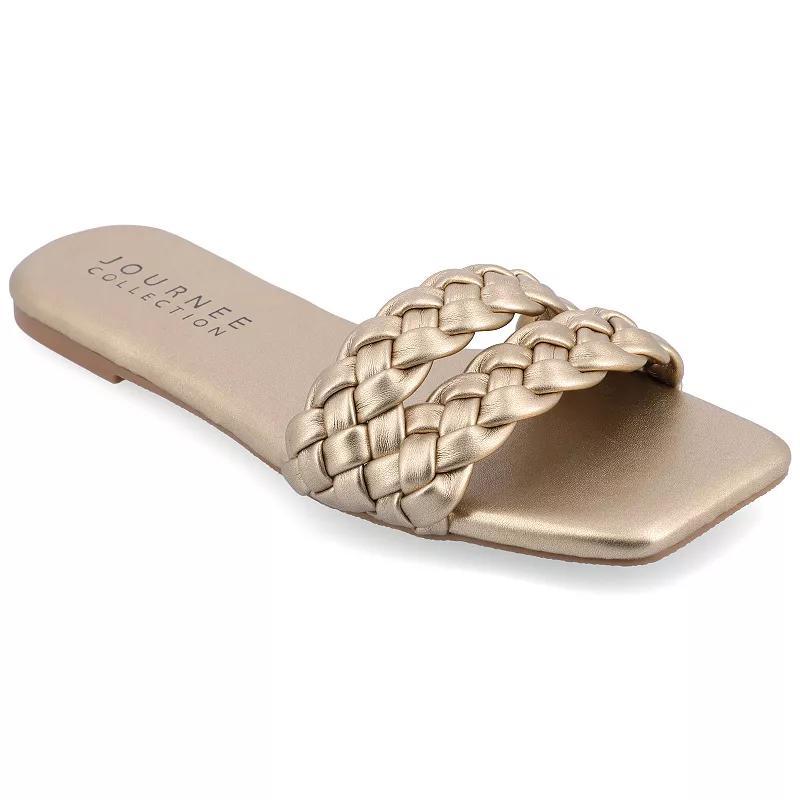Journee Sawyerr Womens Braided Slide Sandals Product Image