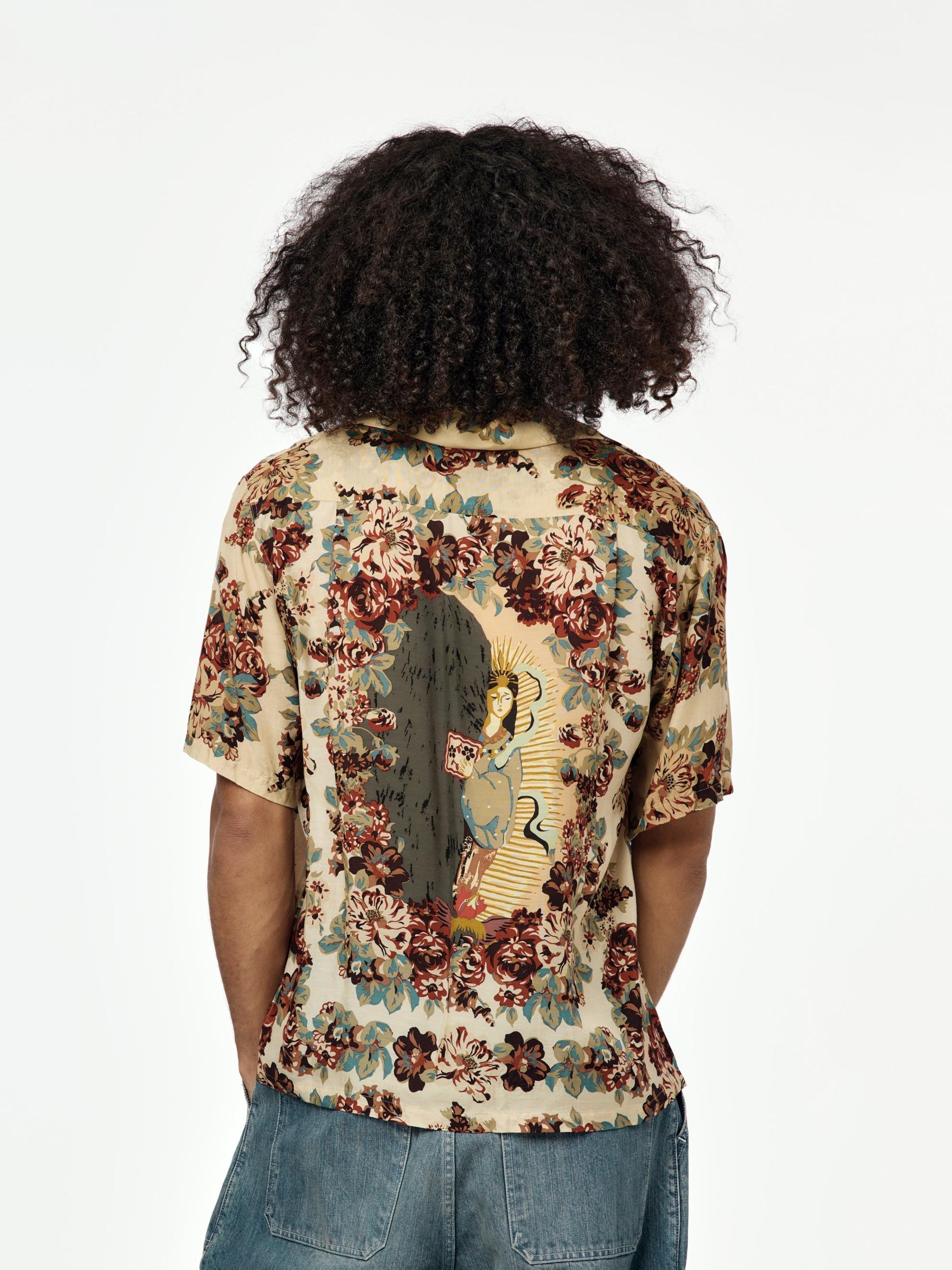Silk Rayon CHAMPETRE A.MA.TE.RA.SE. WRANGLE Collar Aloha Shirt Product Image