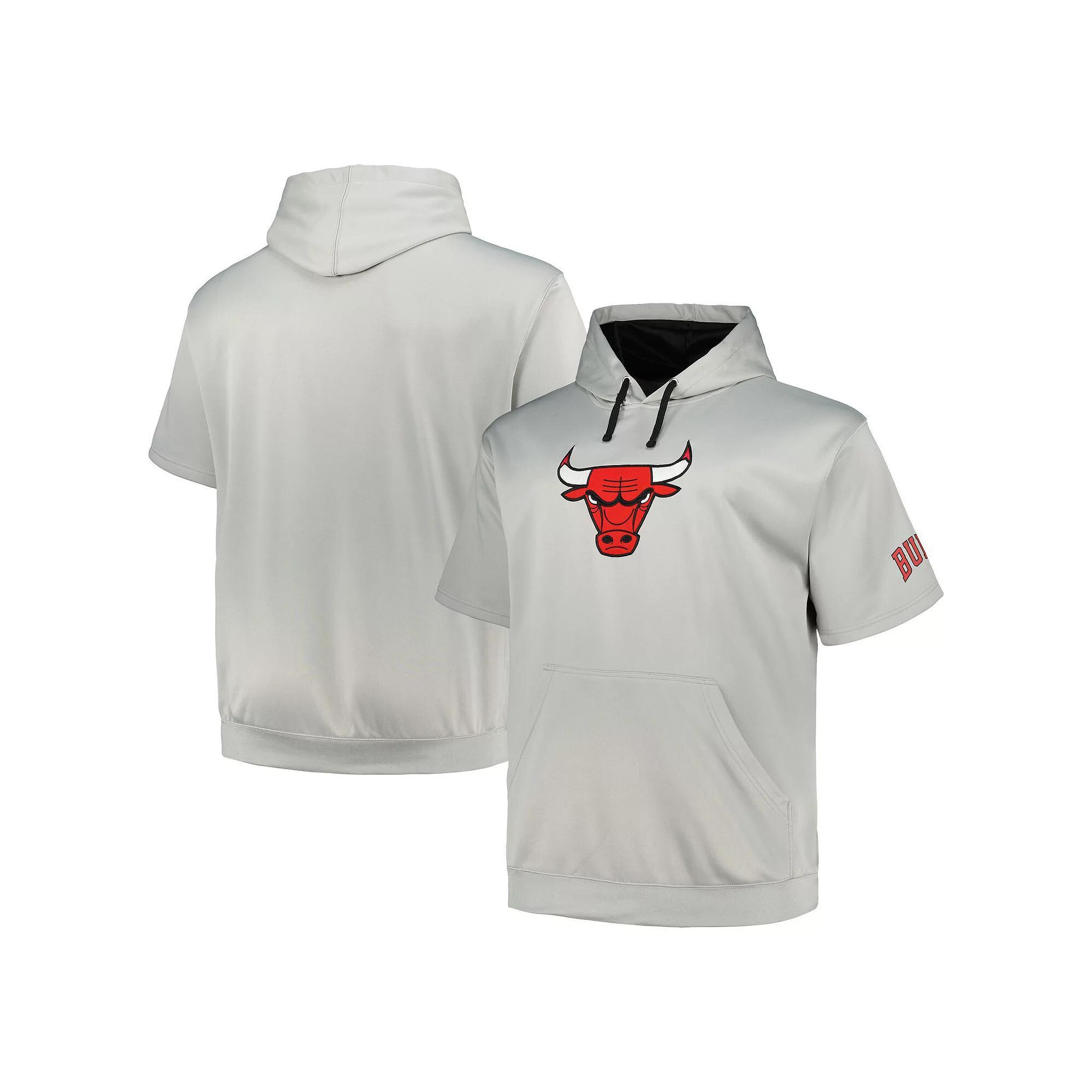 Men's Fanatics Branded Silver Chicago Bulls Big & Tall Logo Pullover Hoodie, Size: 2XLT Product Image