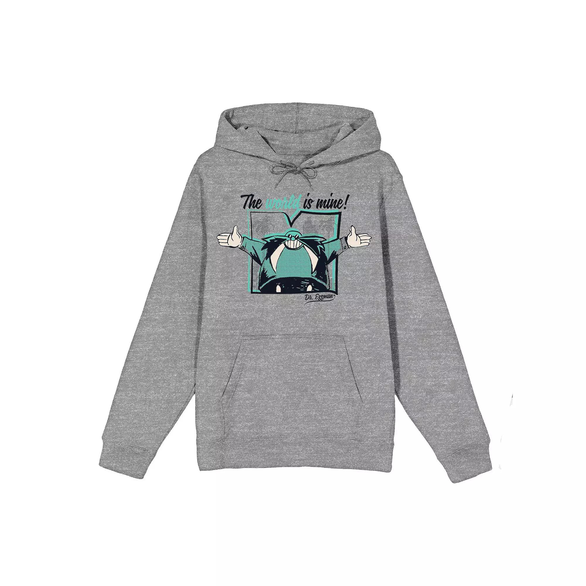 Men's Sonic The Hedgehog Dr. Eggman Hoodie, Size: XL, Gray Product Image