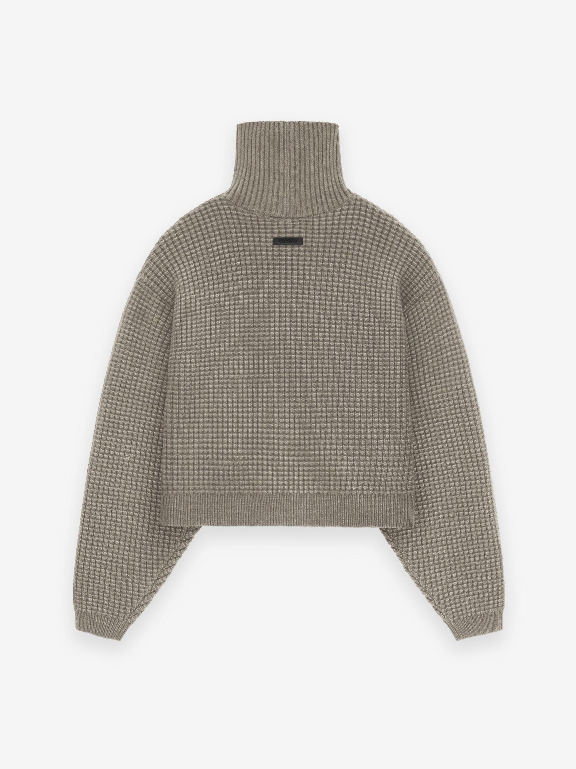 Women's Heavy Waffle Cropped Turtleneck Female Product Image