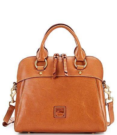 Dooney & Bourke Womens Florentine Cameron Leather Satchel Bag in Pale Blue Product Image