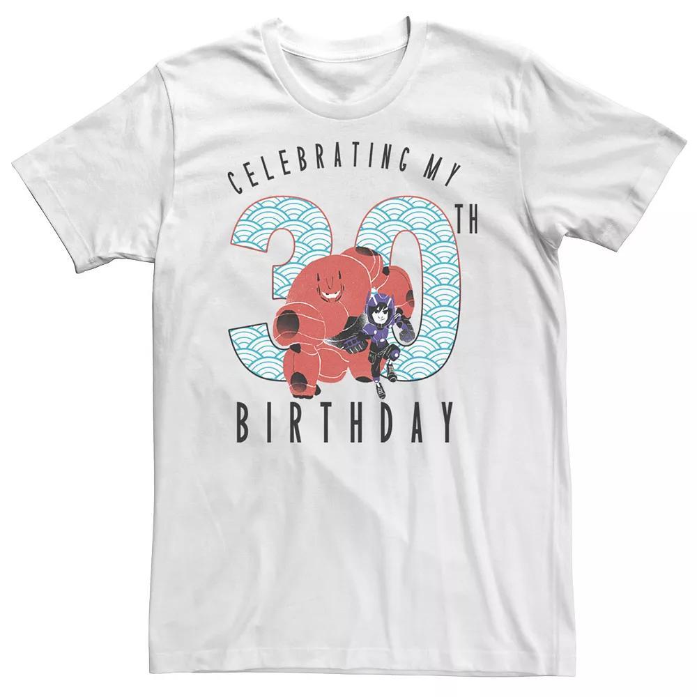 Big & Tall Disney Big Hero 6 Baymax Hiro 30th Birthday Tee, Men's, Size: 4XLT, White Product Image