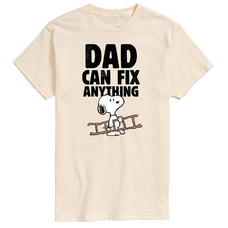 Men's Peanuts Dad Can Fix It Graphic Tee, Size: XXL, White Product Image