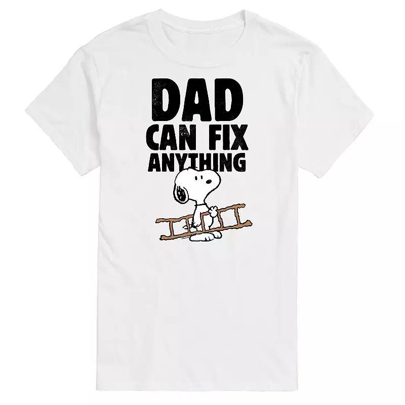 Men's Peanuts Dad Can Fix It Graphic Tee, Size: XXL, White Product Image