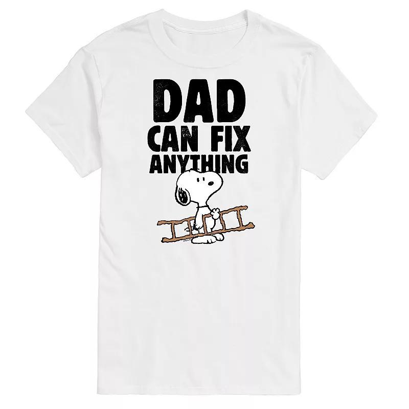 Men's Peanuts Dad Can Fix It Graphic Tee, Size: XXL, White Product Image