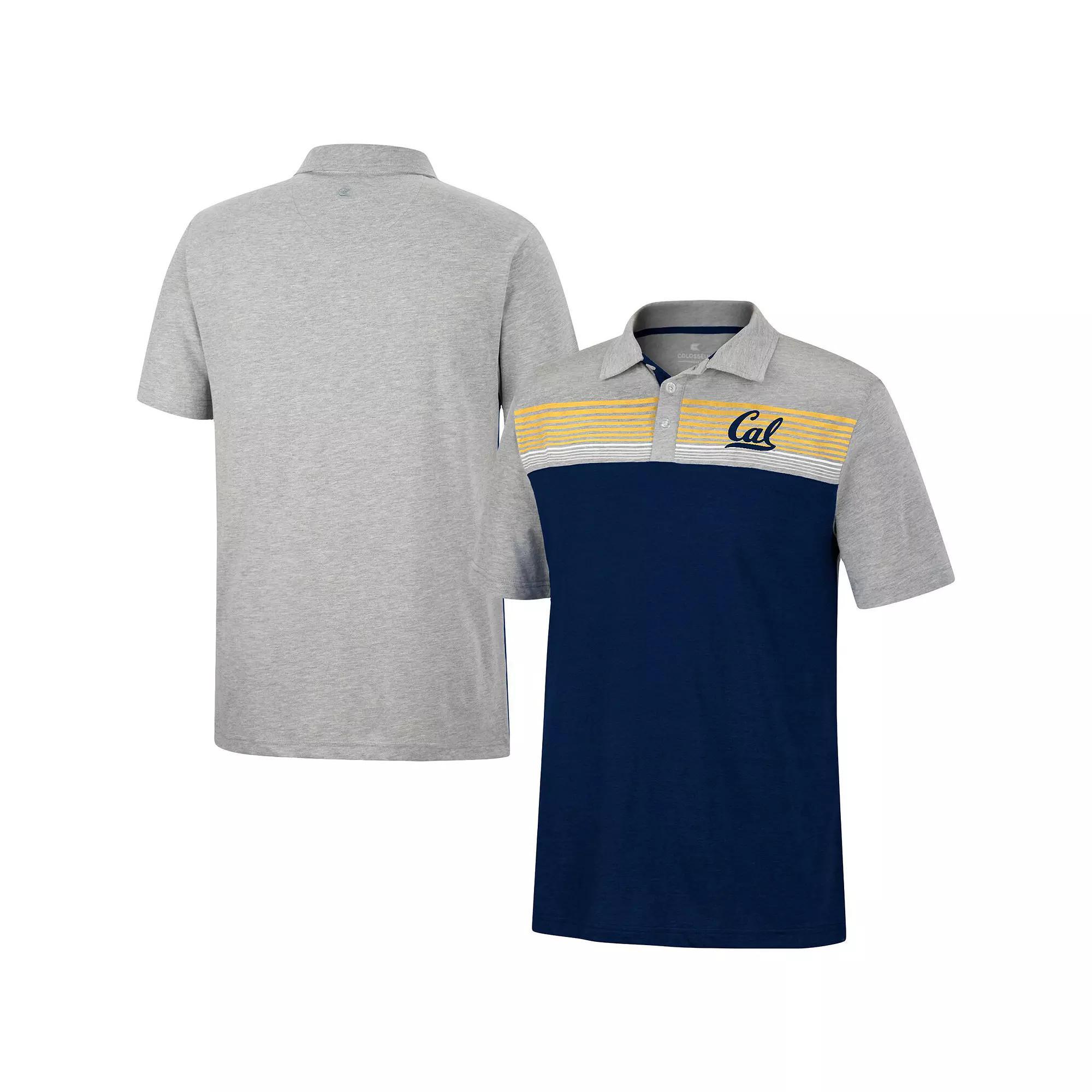 Mens Colosseum /Heathered Gray Cal Bears Caddie Polo Blue Product Image