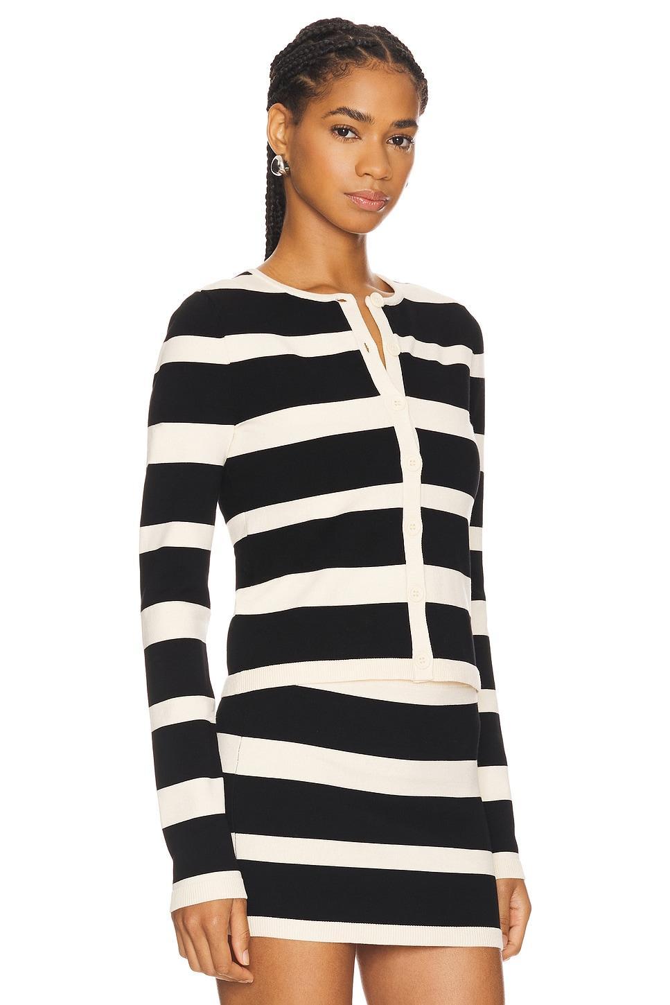 Lovers and Friends Eloise Cardigan in Black & Cream Product Image