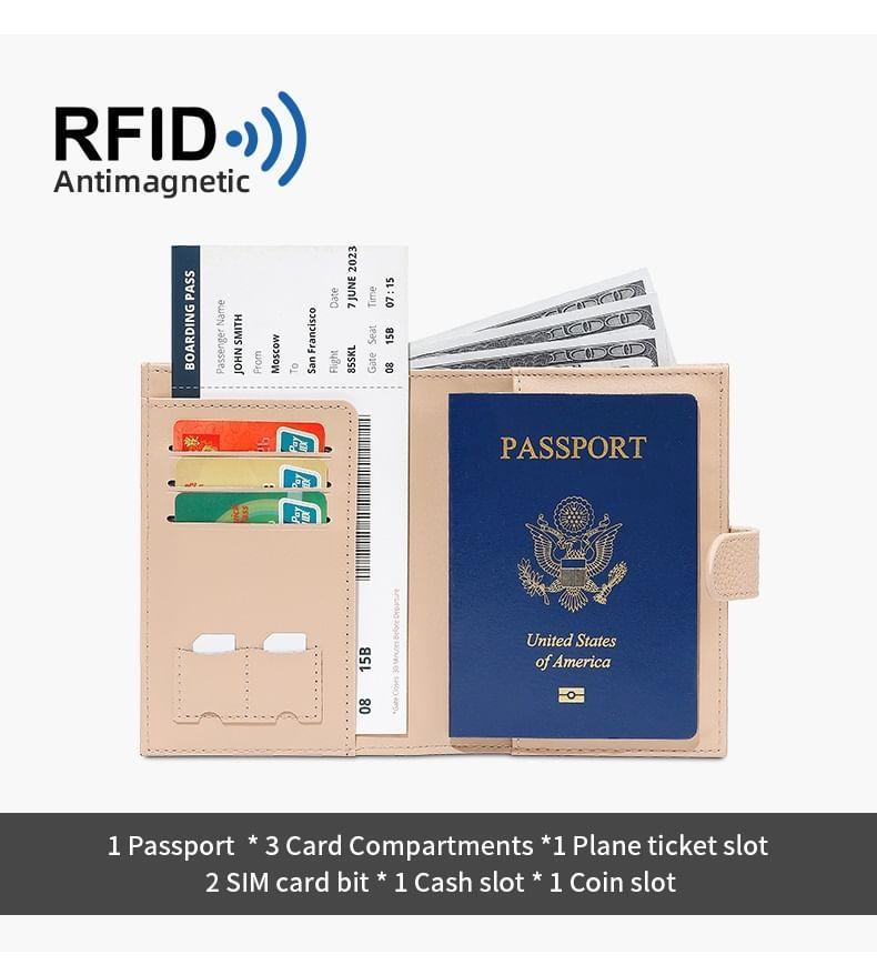 Plain Faux Leather Passport Case Product Image