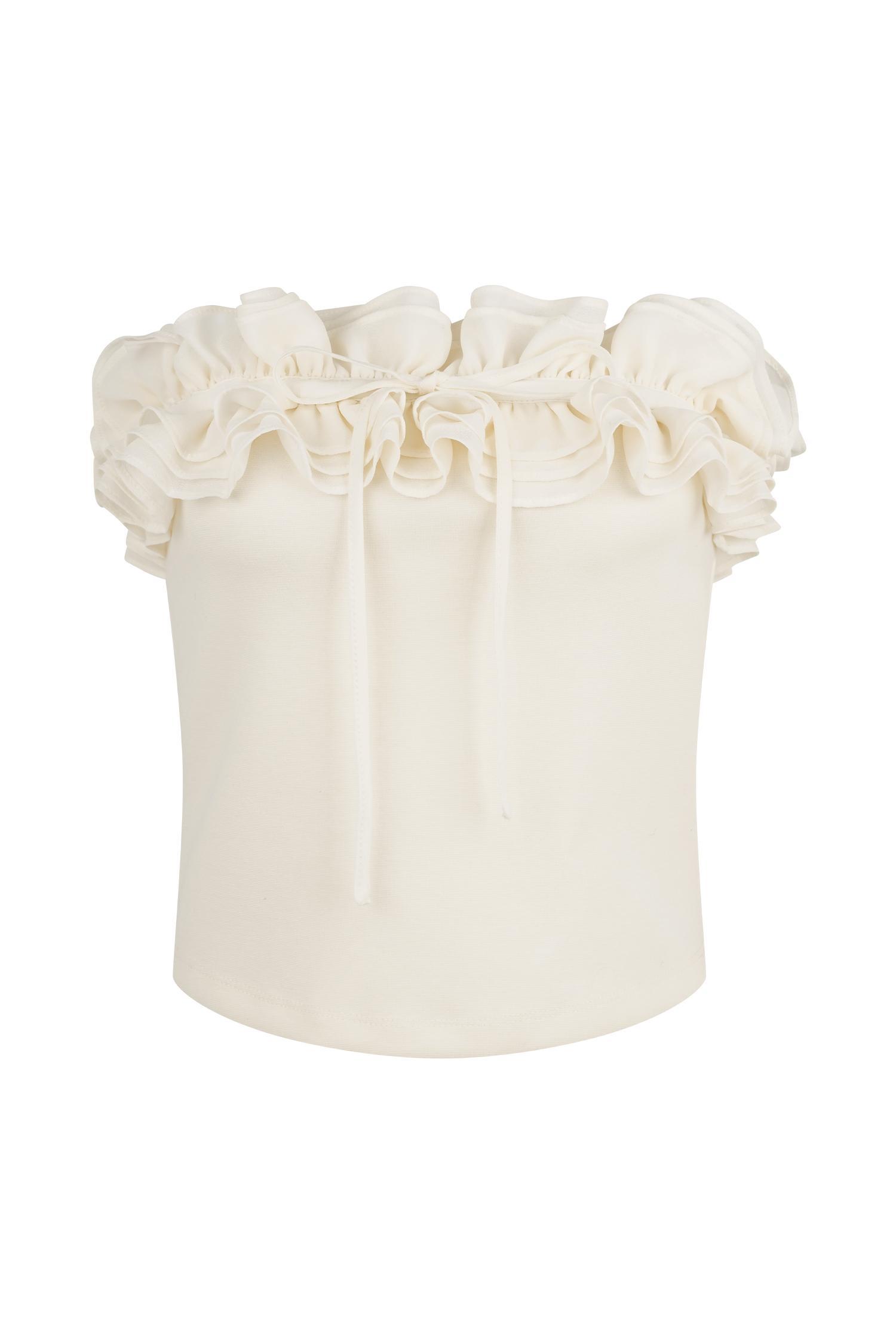 Jennie Ruffle Off Shoulder Top - Ivory Product Image