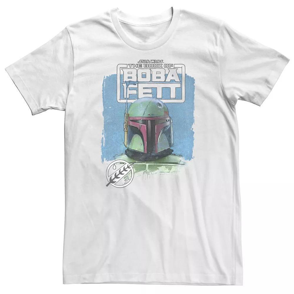 Big & Tall Star Wars Boba Fett Head Shot Sketch Tee, Men's, Size: XL Tall, White Product Image