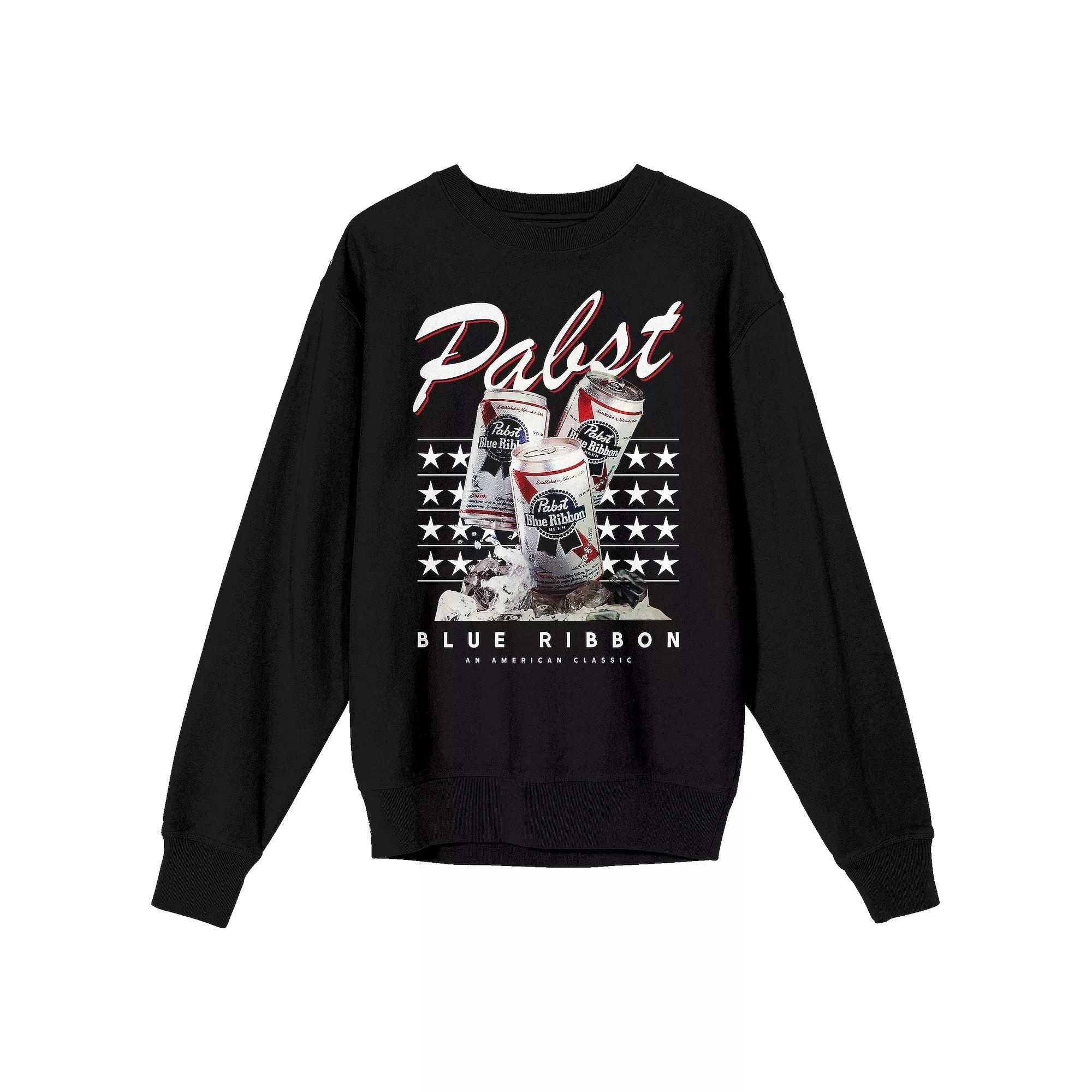 Men's Pabst Blue Ribbon American Sweatshirt, Size: XXL, Black Product Image