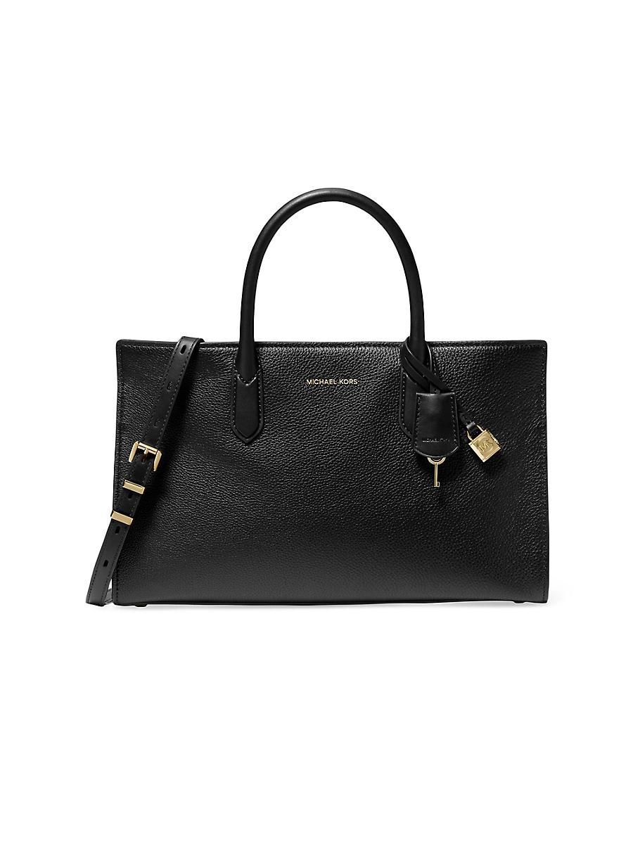 Womens East-West Medium Leather Satchel Product Image