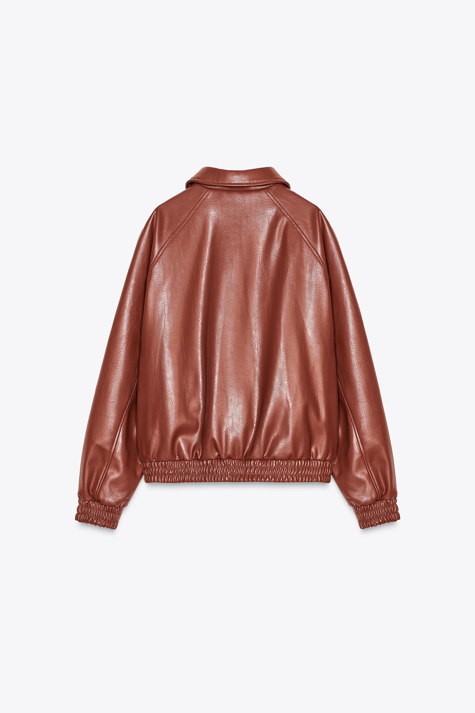 FAUX LEATHER BOMBER JACKET Product Image