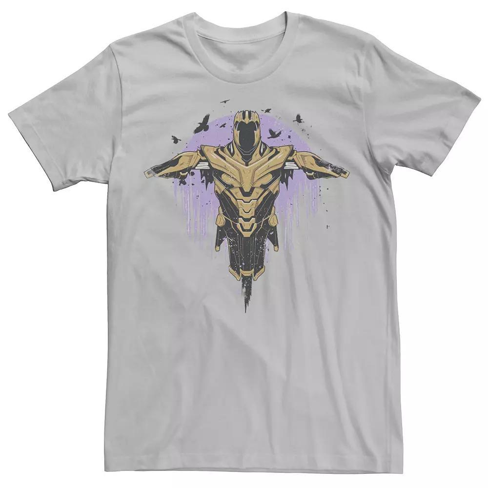 Men's Marvel Avengers Endgame Thanos Armor Painted Fade Portrait Graphic Tee, Size: Medium, Silver Product Image
