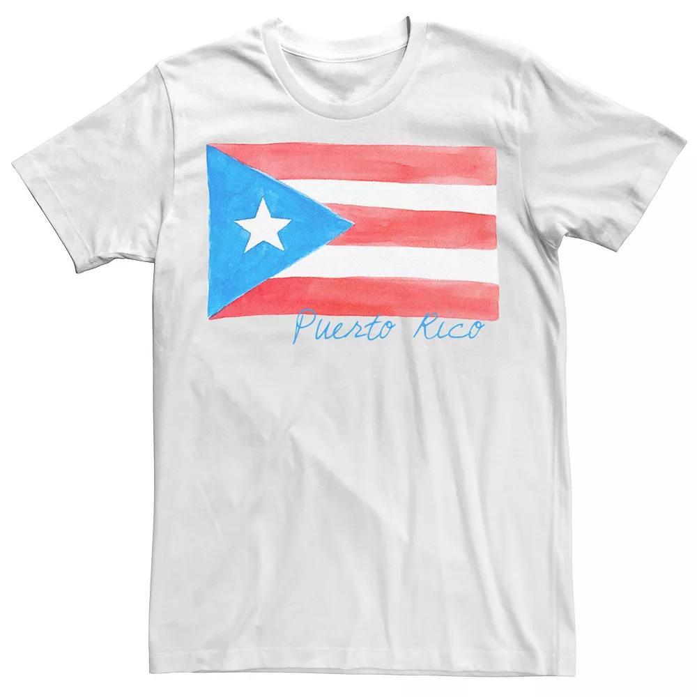 Men's HHM Puerto Rico Flag Watercolor Tee, Size: XS, White Product Image