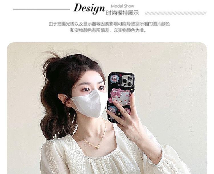 Maternity Long-Sleeve Square Neck Plain Flowy Blouse Product Image