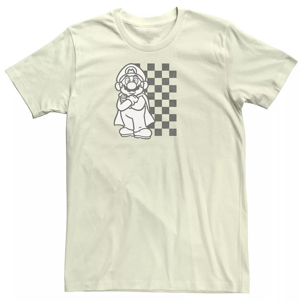 Mens Nintendo Mario Kart Checkered Backdrop Portrait Tee Product Image