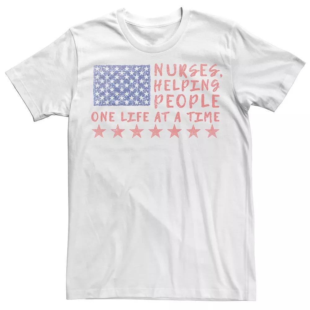 Men's Nurses Helping People One Life At A Time Tee, Size: XXL, White Product Image
