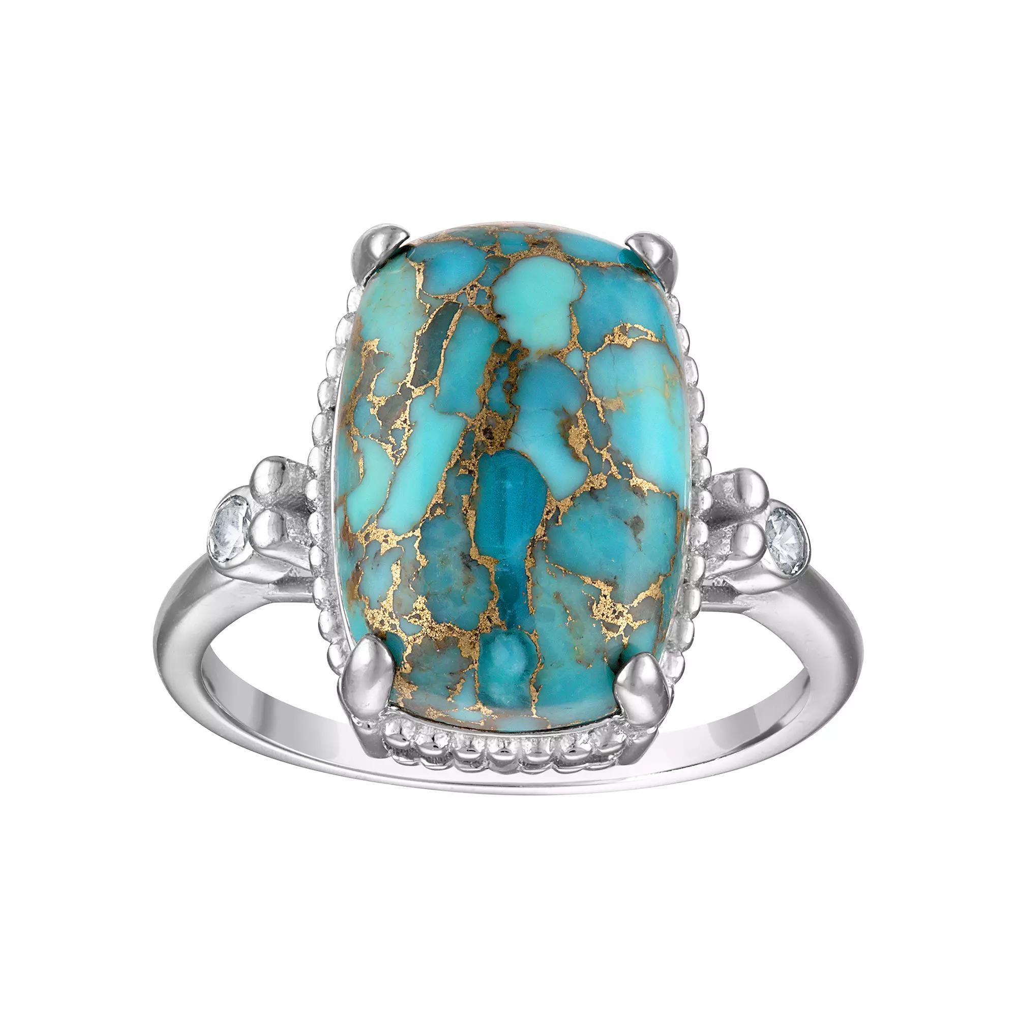 Designs by Gioelli Sterling Silver Blue Copper Turquoise Ring, Womens Product Image
