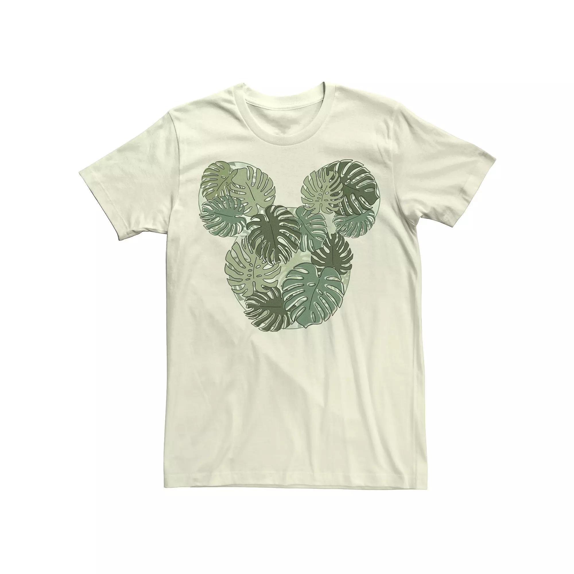Disney's Mickey & Friends Mickey Monstera Plant Fill Men's Tee, Size: Medium, Natural Product Image
