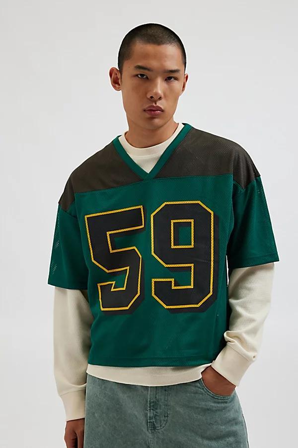 Urban Outfitters Mesh Football Jersey V-Neck Tee Mens at Urban Outfitters Product Image