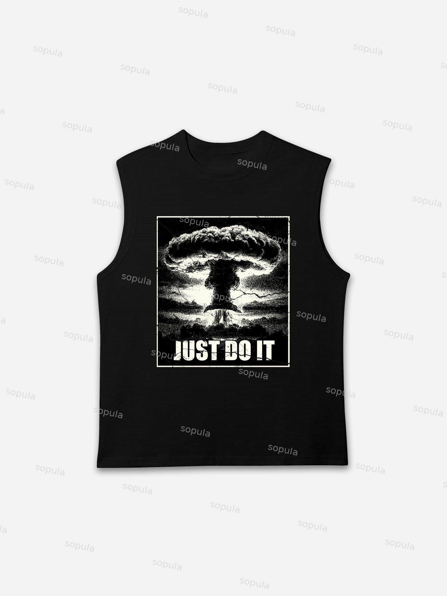 Just Do It Old Vintage Mushroom Cloud Graphic Tank Top Product Image