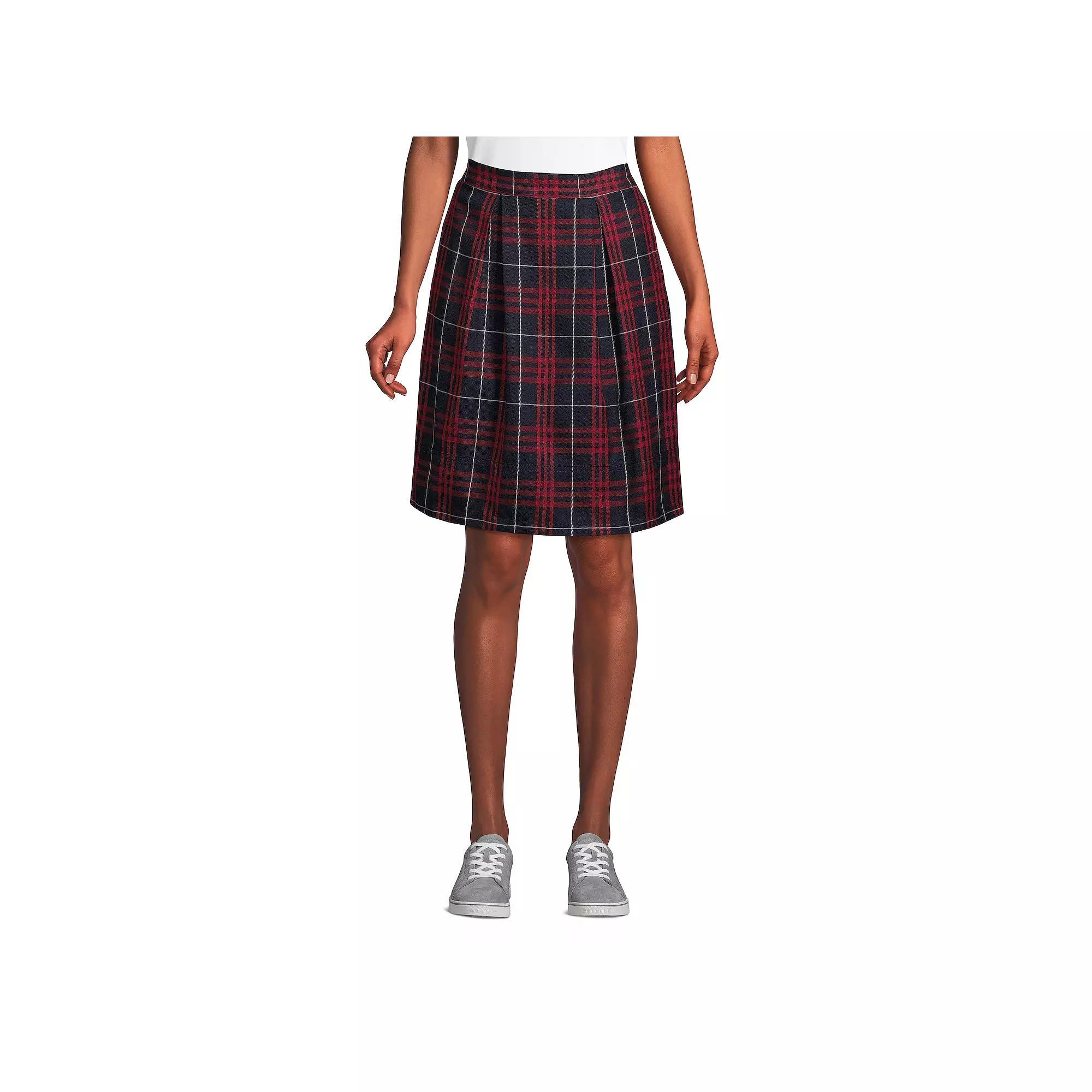 Womens Lands End Plaid Top of Knee Length Pleated Skort Product Image