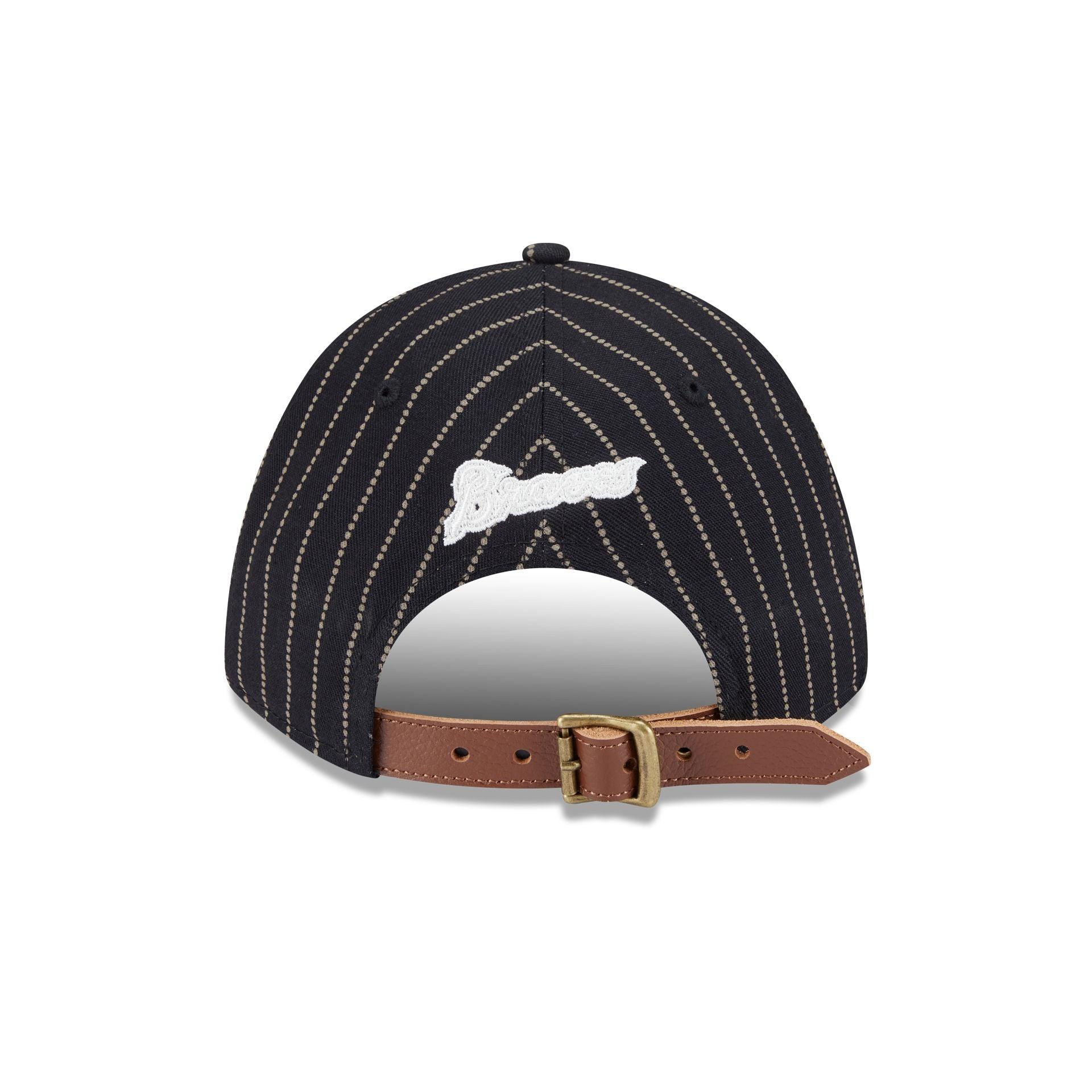 Atlanta Braves Dotted Pinstripe 9FORTY M-Crown A-Frame Adjustable Hat Male Product Image