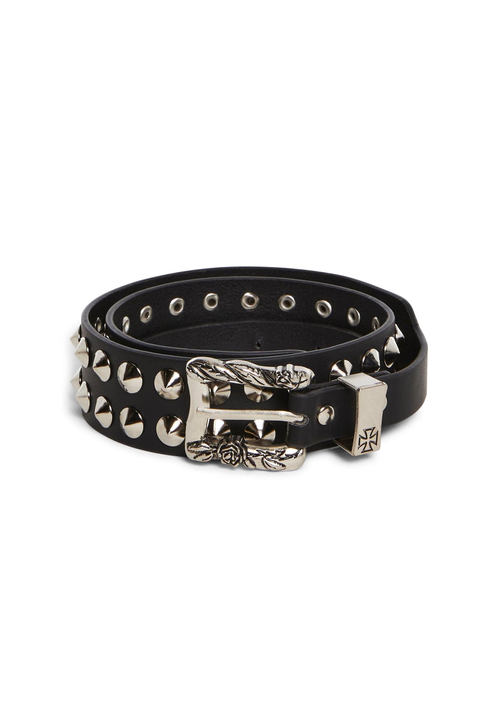 Womens Studded Cross Belt - Black Product Image