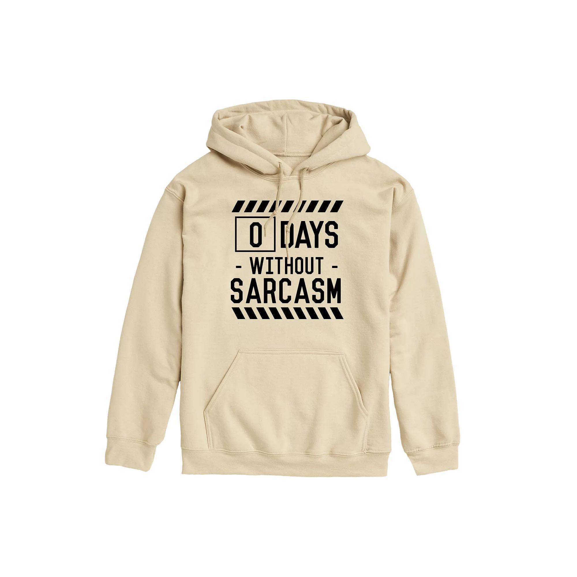 Mens 0 Days Without Sarcasm Graphic Hoodie Brown Product Image