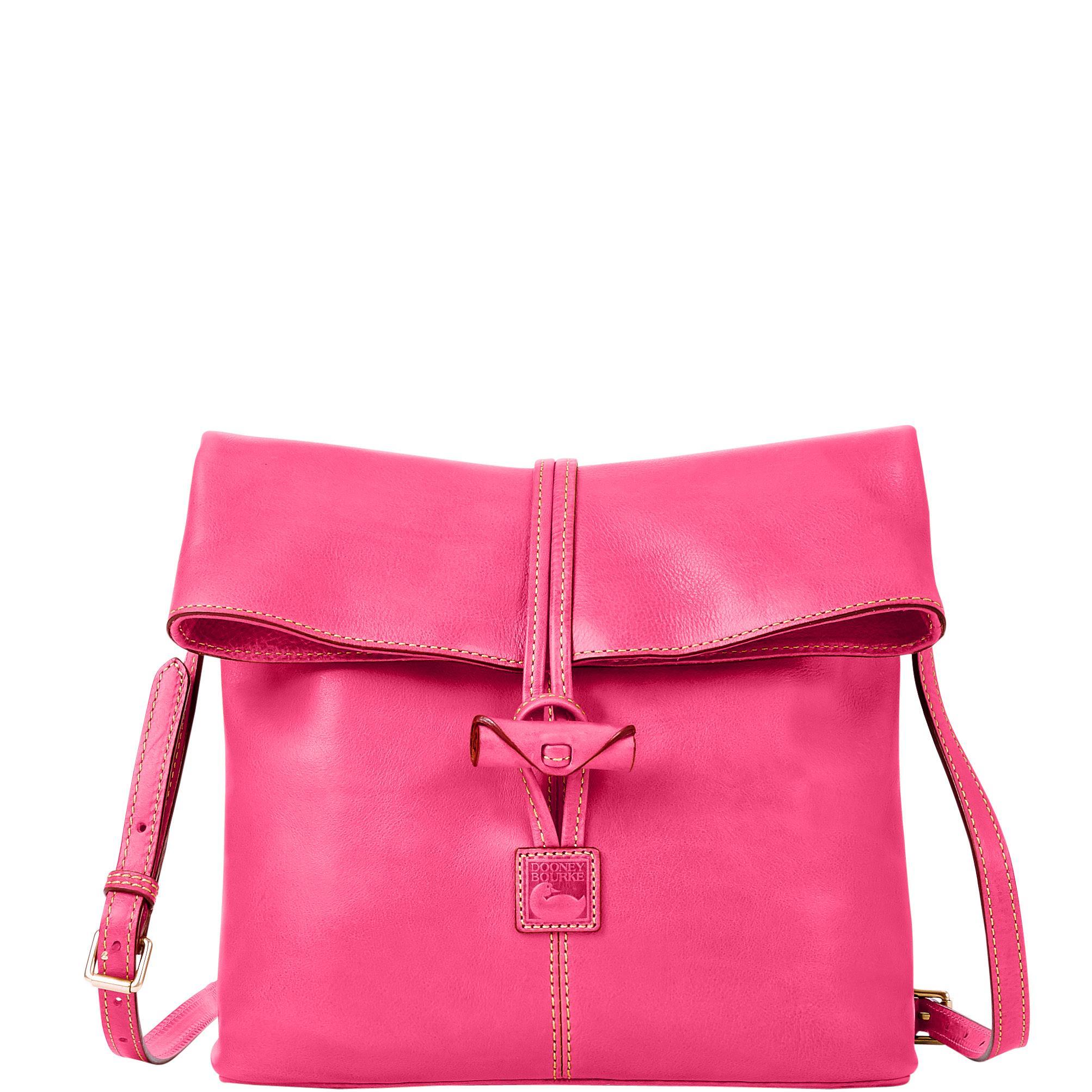 Dooney & Bourke Womens Florentine Medium Toggle Crossbody Leather Shoulder Bag in Fuchsia Product Image