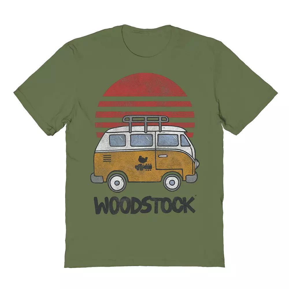 Men's Woodstock Bus Graphic Tee, Size: Medium, Green Product Image