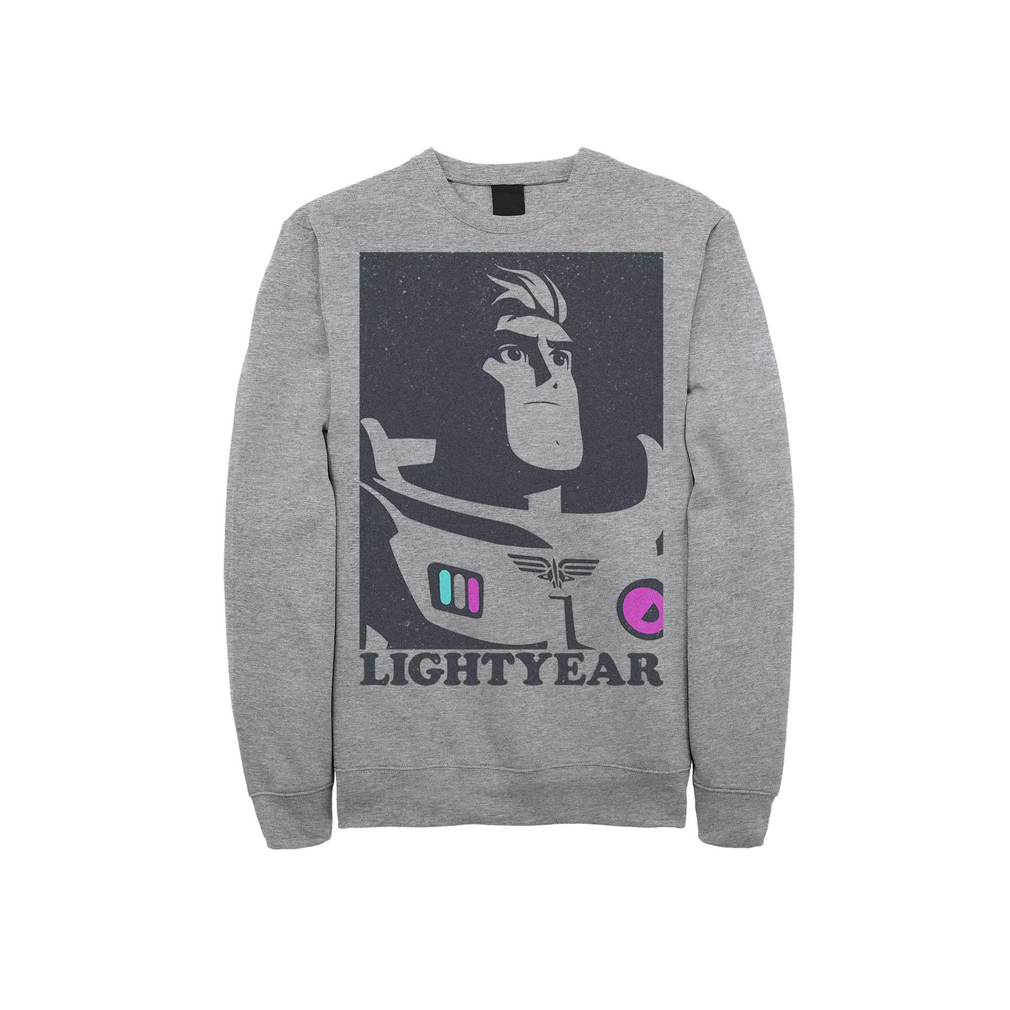 Disney / Pixar's Lightyear Buzz Men's Black And White Contrast Sweatshirt, Size: XXL, Athletic Grey Product Image