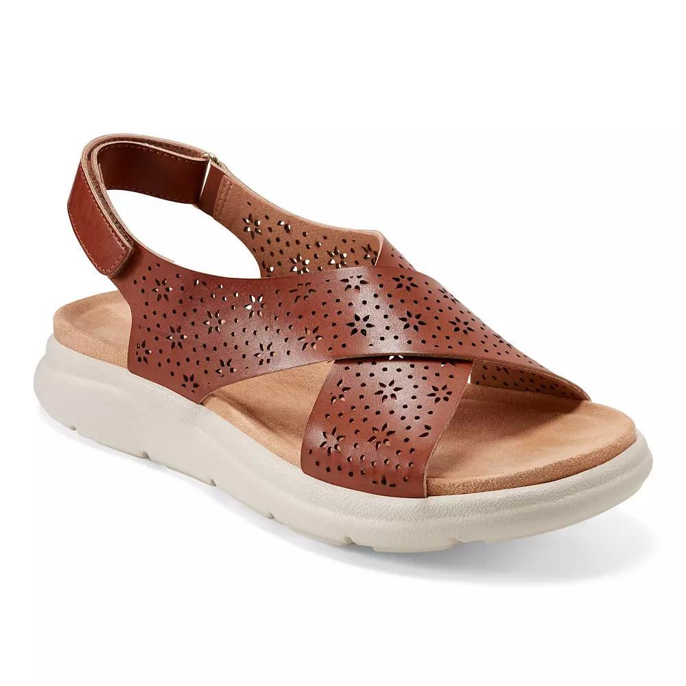 Easy Spirit Amiya Women's Perforated Criss-Cross Strap Slingback Sandals, Size: 7, Medium Brown Product Image