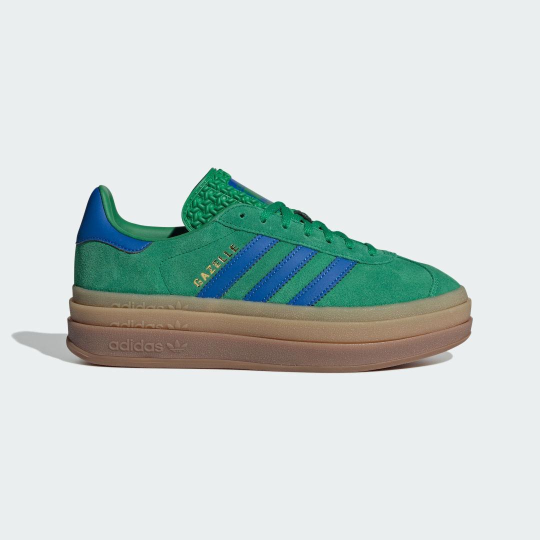 Womens adidas Gazelle Bold Athletic Shoe - Clear Sky / Cream White / Gold Metallic / Gum Product Image