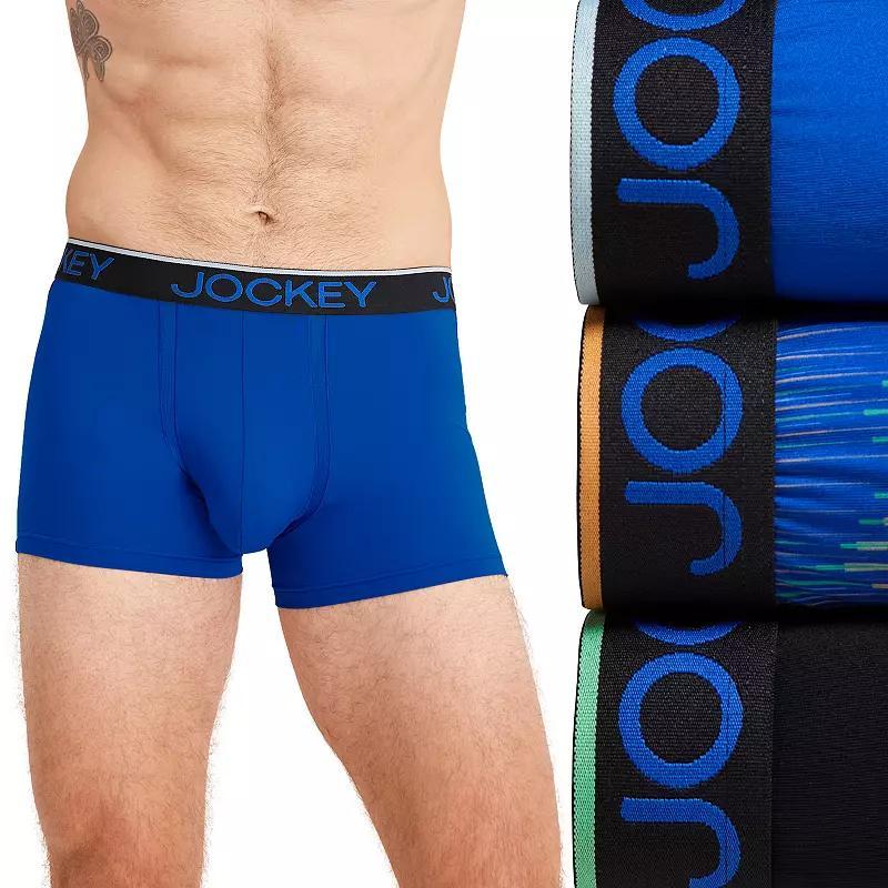 Men's Jockey® 3-pack Chafe Proof Pouch Microfiber Trunk, Size: Small, Blue Team Product Image