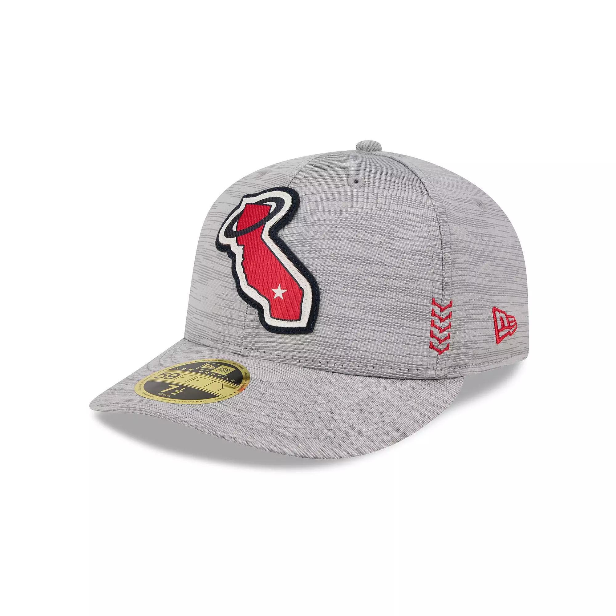 Men's New Era  Gray Los Angeles Angels 2024 Clubhouse Low Profile 59FIFTY Fitted Hat, Size: 7 1/4, Grey Product Image
