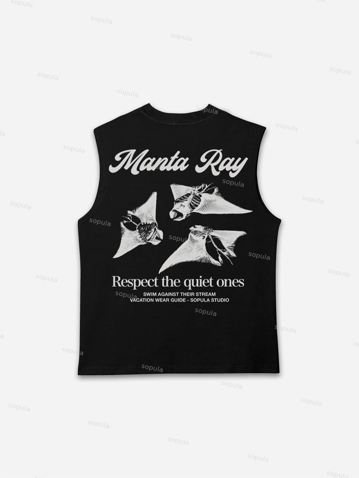 Sea Animals - Manta Ray Vacation Wear Guide Graphic Tank Top Product Image