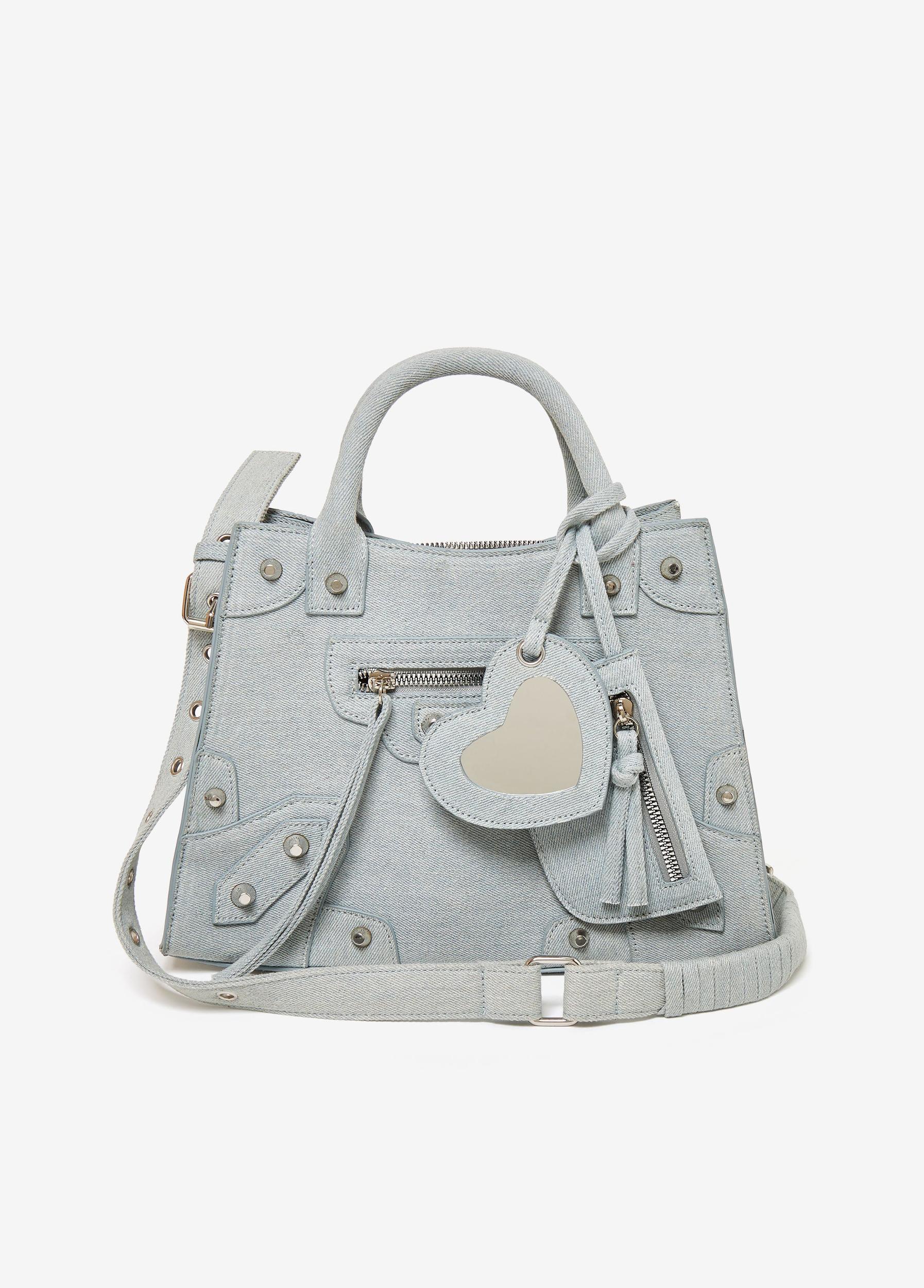 Studded Denim Satchel Product Image