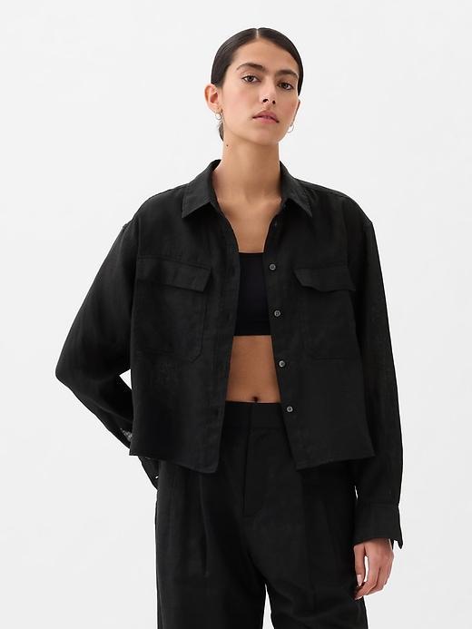 Organic Cotton Poplin Cropped Shirt Product Image