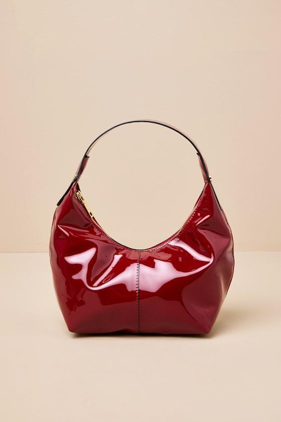 Ollina Red Patent Vegan Leather Shoulder Bag Product Image
