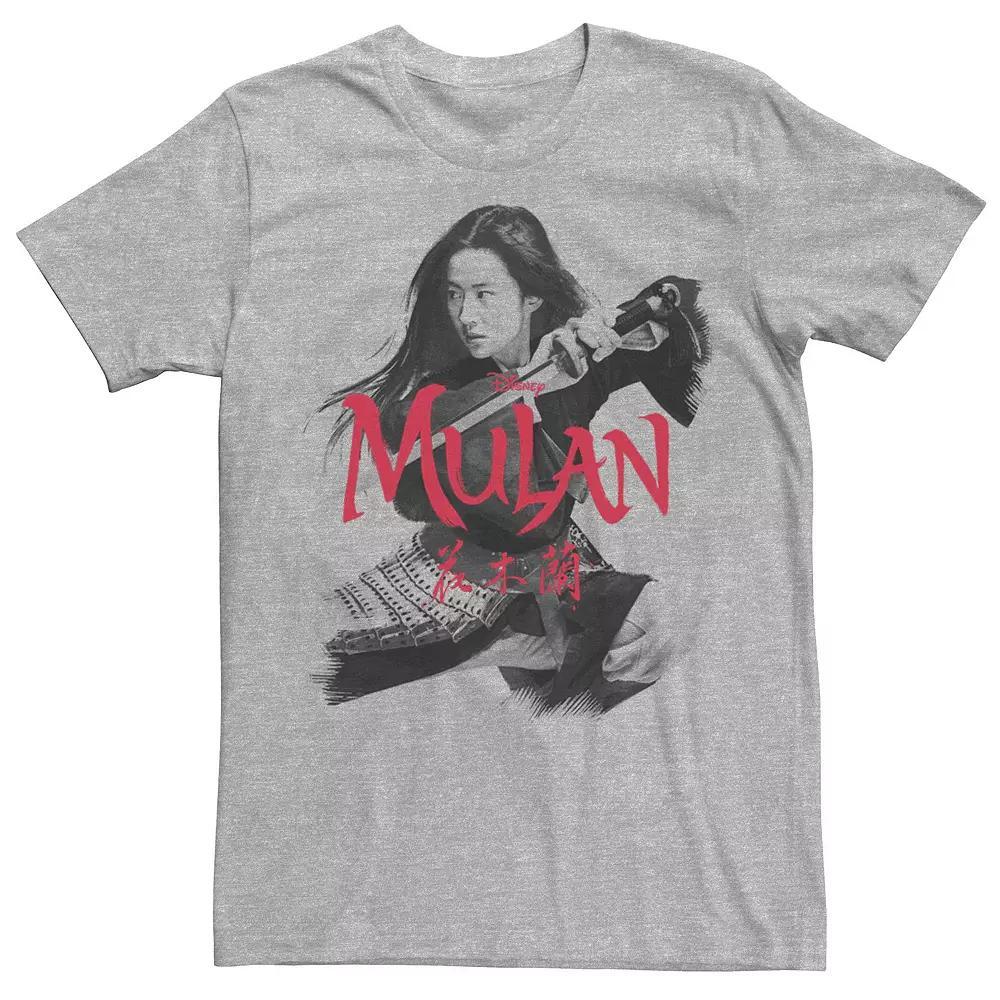 Disney's Mulan Live Action Mulan Action Pose Logo Men's Tee, Size: XL, Athletic Grey Product Image