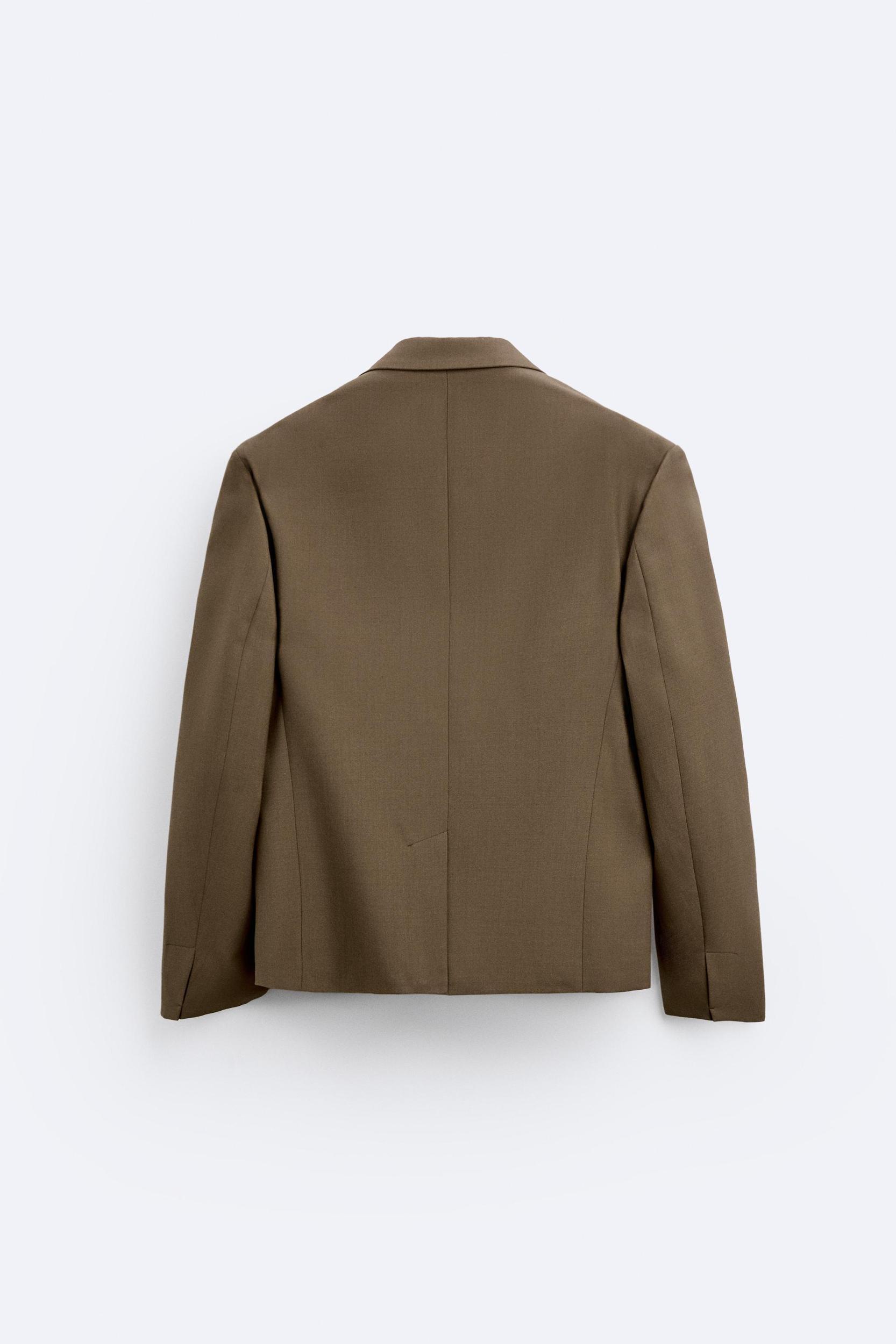 WOOL BLEND CROPPED FIT BLAZER Product Image
