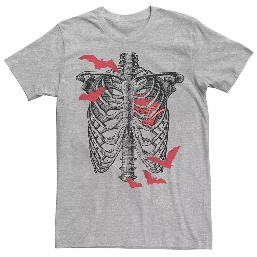Men's MTV Music Television Skeleton Logo Tee, Size: Small, Athletic Grey Product Image