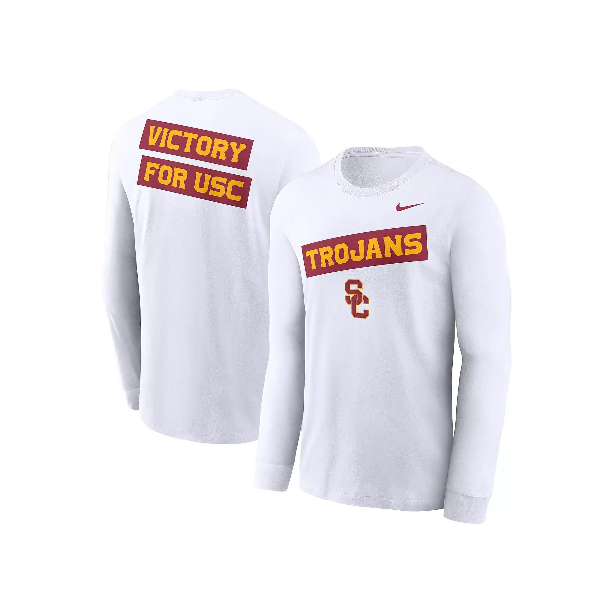 Men's Nike White USC Trojans Two-Hit Classic Location Long Sleeve T-Shirt, Size: 2XL Product Image