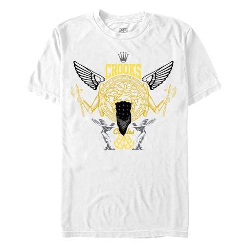 Men's Crooks And Castle The Medusa Bandit Crest Graphic Tee, Size: Small, White Product Image